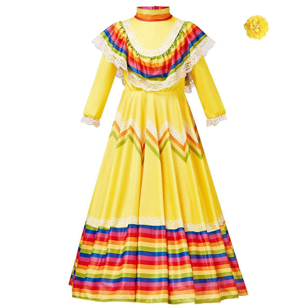 Mexicansk kjole - Traditionel mexicansk kjole Cinco De Mayo Fiesta kjole Folklorico dansekjole til børn