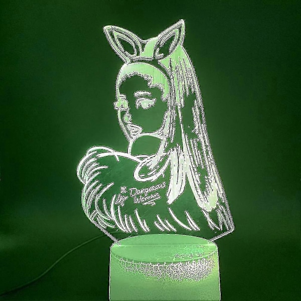 Singer Ariana Grande Färgglad 3D LED Nattlampa Barnrumsbordlampa