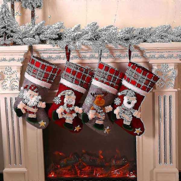 Julestrømpe sæt 4 stykker Santa Boots Gavepose