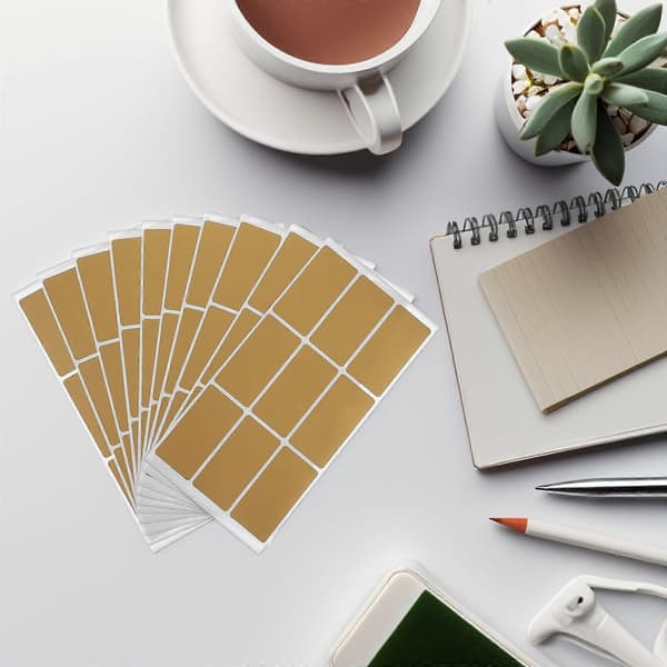 10 Sheets Rectangular Scratch Off Stickers For DIY Lottery Games Self-Adhesive Scratch Off Labels Gold Scratch Off Card Labels For P