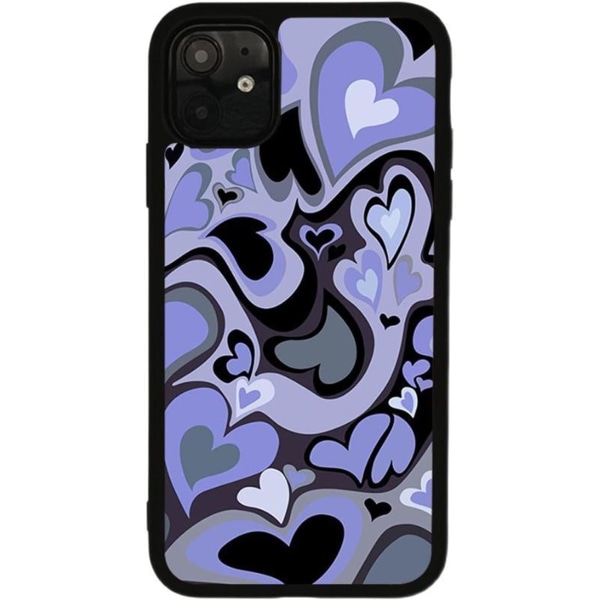 Söta telefonfodral Purple Love Heart Söt phone case Smal Mjukt skyddande phone case Kompatibel med iPhone 12 Pro Max Dot Pattern,L