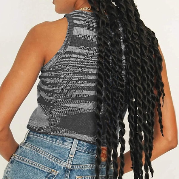 Tanktopper for kvinner, sommer, avslappet, ribbestrikket, ermeløs, basic cami-topp, slim henley-bluse med knapper, S-2xl Style2 L