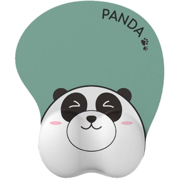 Cartoon Panda musmatta med handledsstöd, halkfri bas, ergonomisk spelmusmatta för smärtlindring, söt musmatta för PC, bärbar dator, kontor, hem