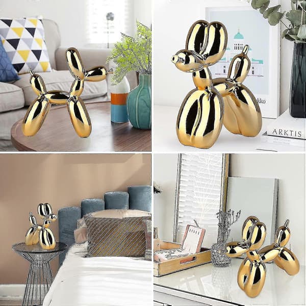 Tom Elektropläterad Ballonghund Staty (guld, 9,9*9,9*4 cm)