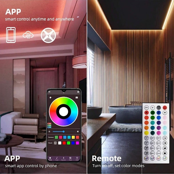 5m-40m LED-lampor Bluetooth RGB-lampor LED-bandlampor 40m