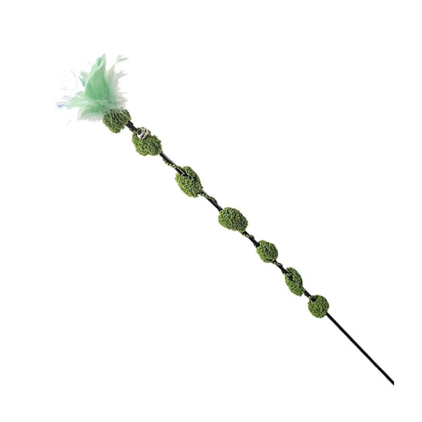 Katt Teaser Wand Leksak Minskar Tråkighet Rolig Interaktiv Kattpinne Leksak med Blomma Fjäder Klocka för Katter