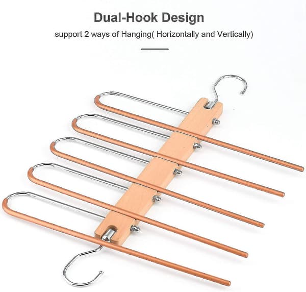 Magic Hangers, Space-Saving Wardrobe Hanger 5 Layers 2 Uses Multifunctional Pants Rack | Solid Metal Organizing Rack (one pack) -