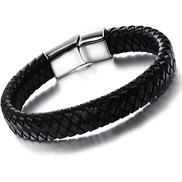 Herrearmbånd Læder Magnetisk Lås: Flettet Armbånd Armbånd Læderarmbånd Magnetisk Lås Vintage Stil Smykkegave