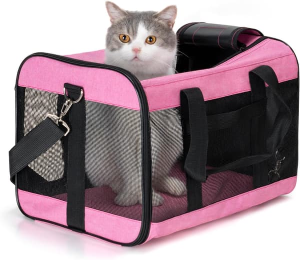 Soft Pet Carrier, Foldable, Durable, and Travel-Friendly M Pink