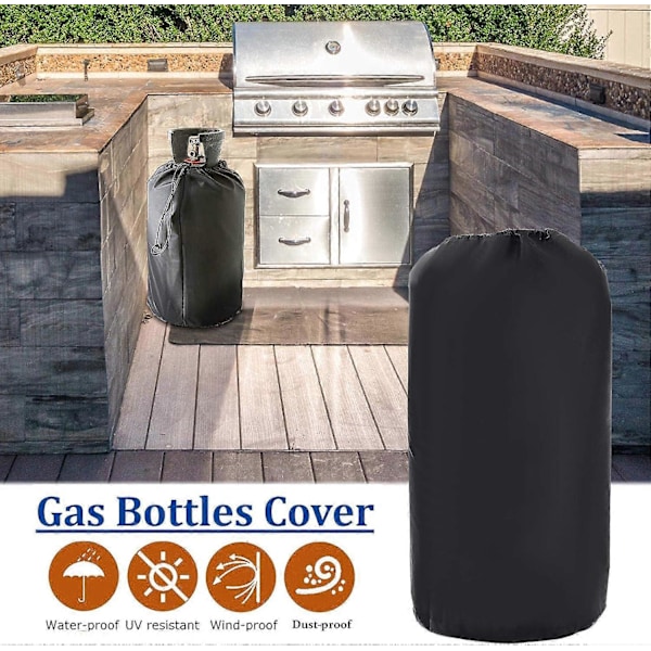 SZTXJ Propan Tank Cover 31x59cm, Beskyttelsesdæksel til 20 Lb Gasflaske, Vindtæt Vandtæt Anti-UV Gasflaskebeskyttelse Til Udendørs Have