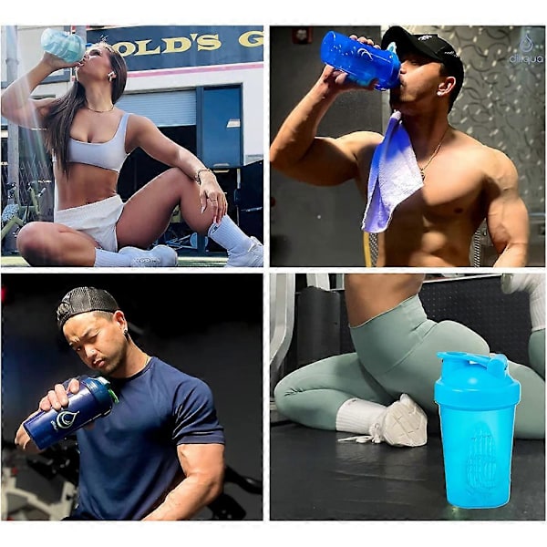 4 st Protein Shaker Flaskor För Proteinmixer - Blå