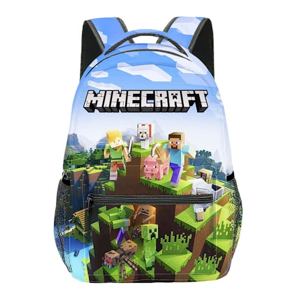 Compatible Minecraft Backpack For Boys | Black School Backpack For Kids | Green Creeper Zombie Skeleton Enderman & Cave Spider!