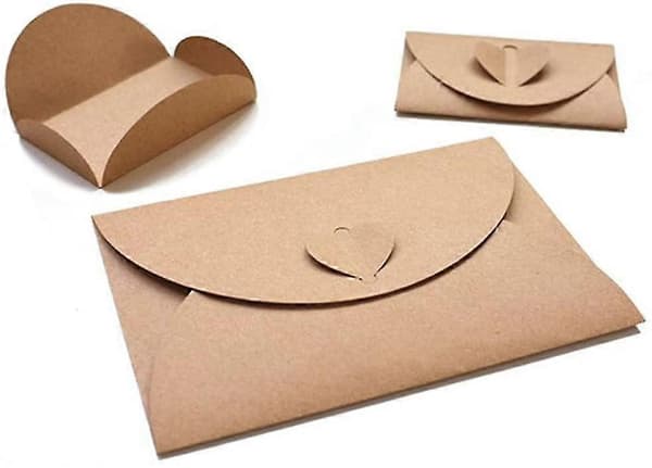 100 stk mini gavekortkonvolutter håndlagde frøkonvolutter søt kraftpapir-FA- 6x10cm
