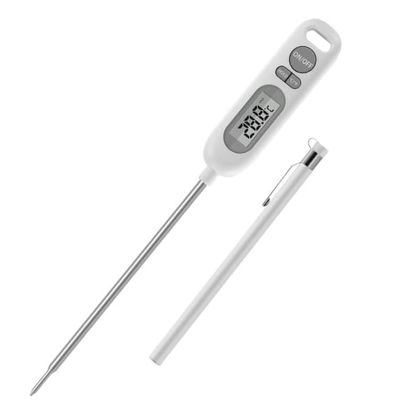 Instant Read Kitchen Thermometer with Long Cooking Probe, Digital Baking Thermometer for Hot Drinks Cooking Thermometer with Backlit LCD Display