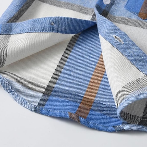 Rutete skjorte med korte ermer for gutter, barneskjorter med knapper, rutete sommerklær for 1-8 år Light Blue 3-4Y