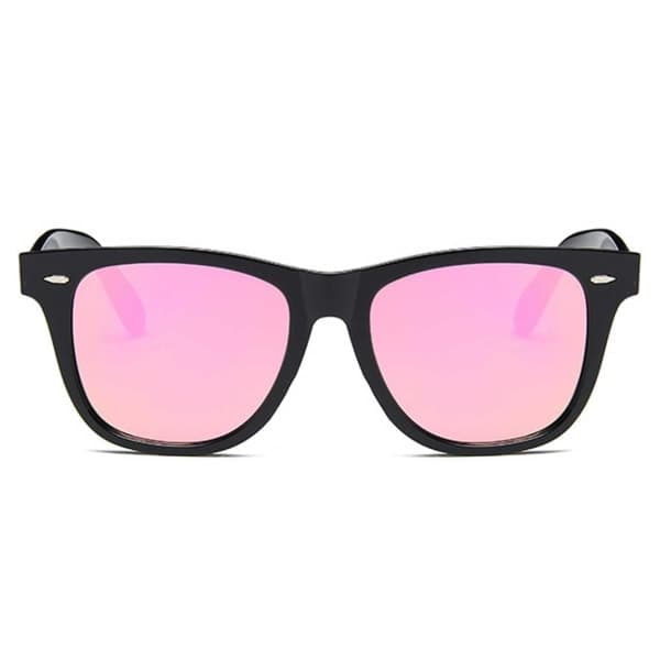 Sorte Wayfarer Solbriller Rosa Spejlglas Sort