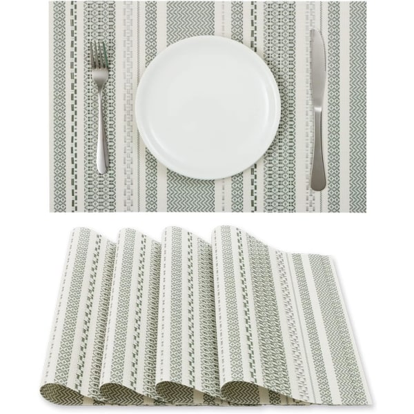 Gröna bordstabletter Set med 4, Vinyl bordsunderlägg Värmefläckbeständiga  hopfällbara bordstabletter Tvättbar avtorkningsbar bordstablett för köket  c312 | Fyndiq