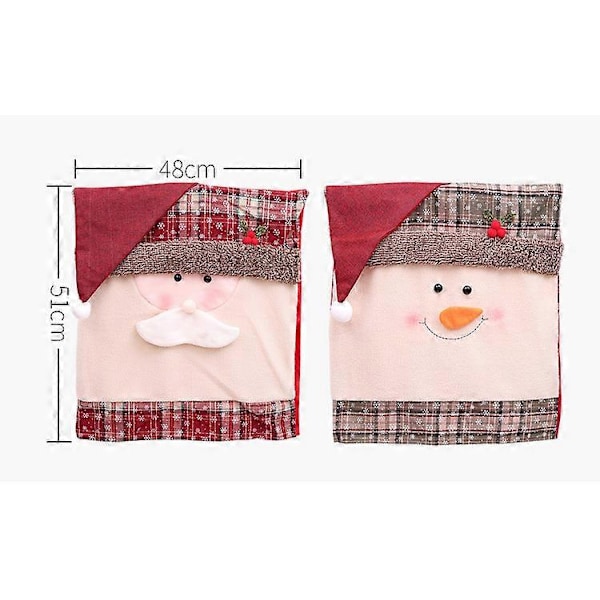 Julstolsöverdrag, 2-pack Tomte Stolsöverdrag Julstolsöverdrag Julstolsöverdrag för Juldekoration Middag