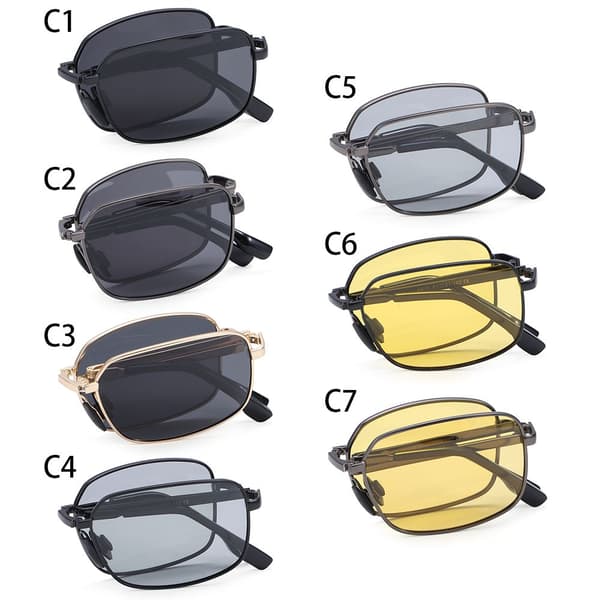 Foldable Polarized Sunglasses, Square Photochromic Driving Glasses