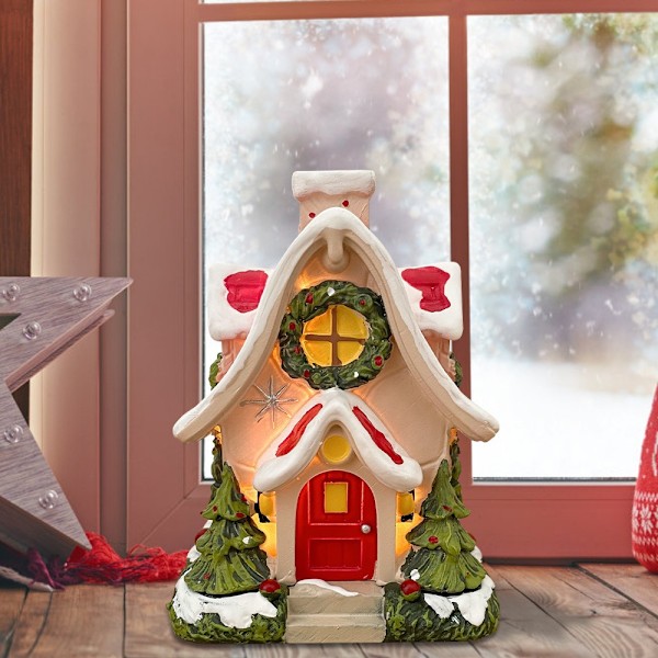 Julkreativa Igloo-Hantverk i Resin, Litet Hus, Semesterhem, Festdekorationer, Aromaterapi-Dekorationer