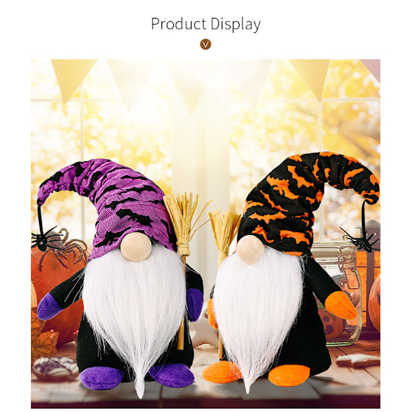 Halloween Gnome Plyslegetøj Halloween Dekoration Navia Gnome Dværg Nither Plyslegetøj Håndlavet Gnome Plyslegetøj Halloween Dekoration Skrivebordsdekoration