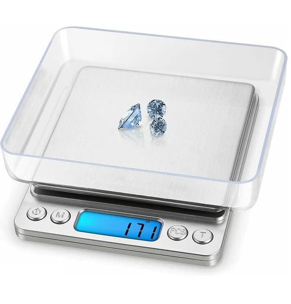 Digital Scale 3000g x 0.1g Herb Spice High Accuracy Cooking Scale, Pocket Scale with LCD Display for Cooking and Baking