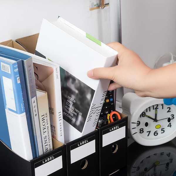 5-pack A4 magazine holders in sturdy cardboard Black 9cm