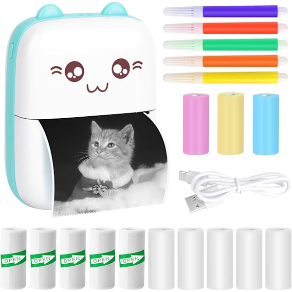 Mini Portable Printer, Portable Thermal Photo Printer, Pocket Printer, Inkless Printer, Bluetooth and WiFi Printer