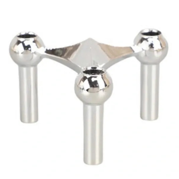 Metal Candle Holders, Nordic Molecular Structure, Silver Candlestick