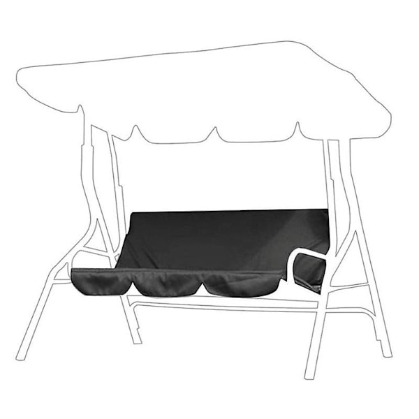 Svart Patio Swing Stol Sitsöverdrag Patio Dammskydd Ersättningsöverdrag För Utomhus Sitsgunga
