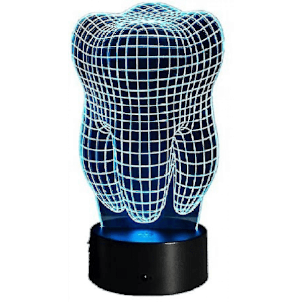 Tandform 3D Illusion LED Bordlampe Natlampe Nyhedsdesign Farverig Bord Touch Lampe Gave Til Tandlæge