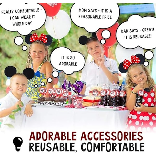 Sett med 4 Mickey Mouse-ørepanner Minnie Mouse-ørepanner Dame Jenter