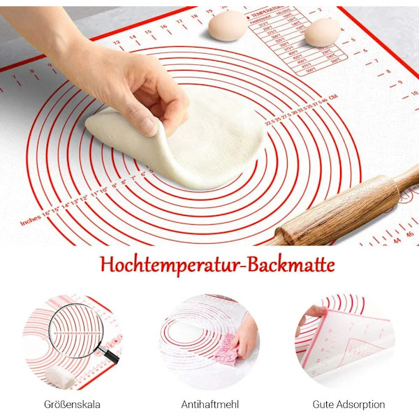 Baking Mat - 70x50cm Reusable Silicone Baking Mat - Dough Mat