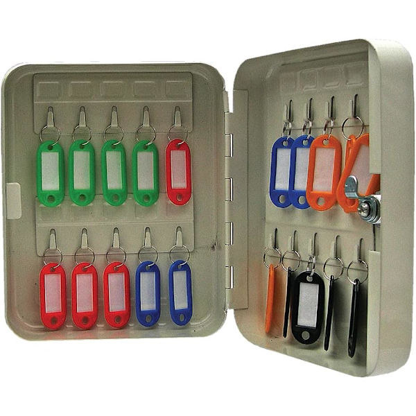 Key Cabinet with 20 Keys, Lockable and Wall-Mountable