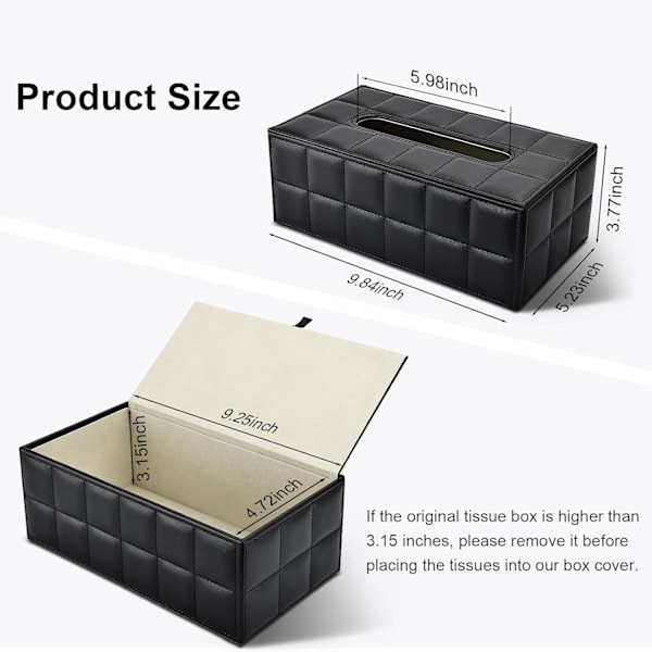 Tissue Boxes, PU Leather Tissue Boxes, Rectangular Tissue Boxes for Tissues