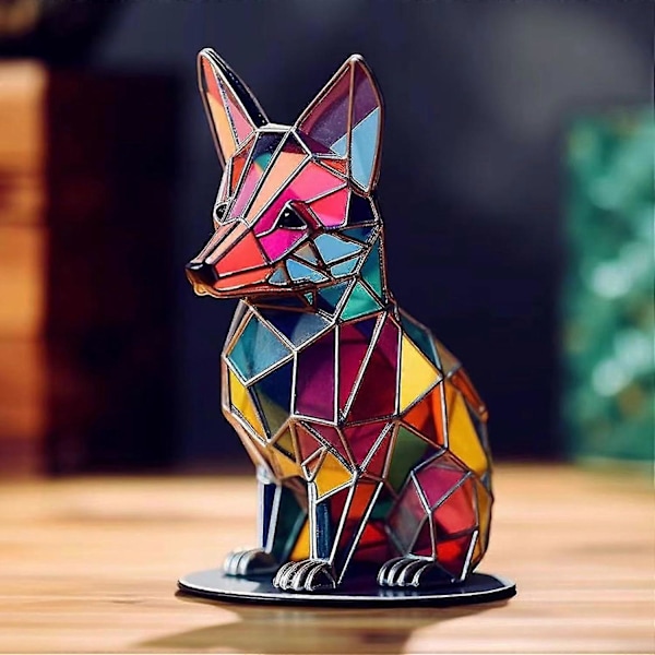 Färgglada Djur Prydnader Bordsskiva Akryl Dekoration Heminredning Inflyttningsgåva Modern Stil Djur Figuriner Dekorativa Prydnadsföremål Fox