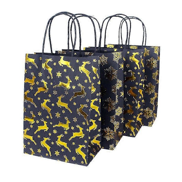 Halloween jul julegaver dekoration spot 10-farvet forgyldning udenrigshandel hvidt kraftpapirspose 10 black christmas deer