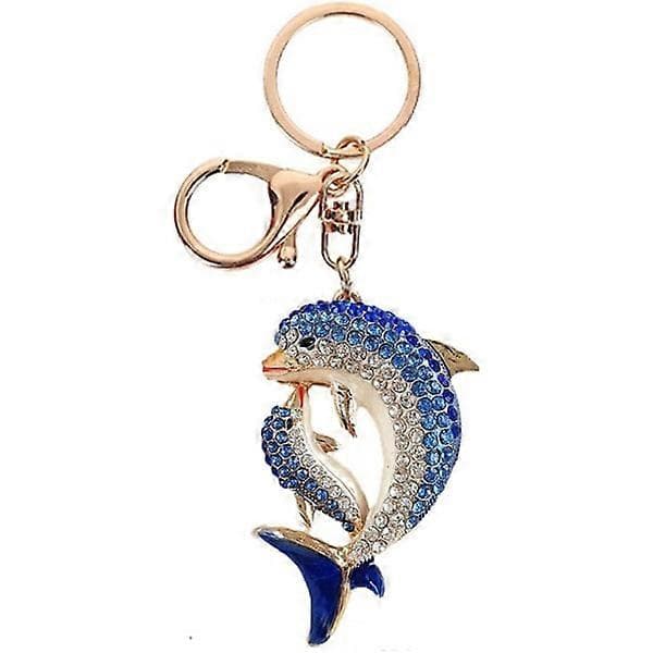 Söt Delfin Nyckelring med Strass, Hänge