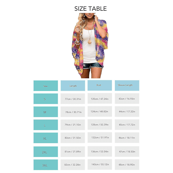 Sommar Chiffon Cardigan för Kvinnor - Polyester, Andningsbar, Trendig, Elegant, Lös, Tryckt Jacka för Fest