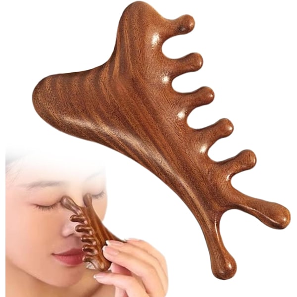 Massage av trä, kroppsvårdsborste av sandelträ, huvudmassageborste av trä, massageverktygsset, naturlig träkam för daglig användning, material sandelträ för män och kvinnor