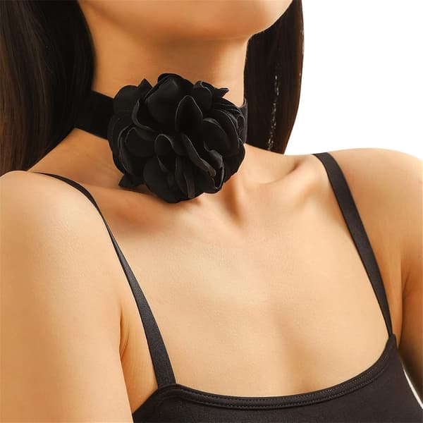 Kukka Choker Kaulakoru Naiset Sametti Choker Kamelia Choker