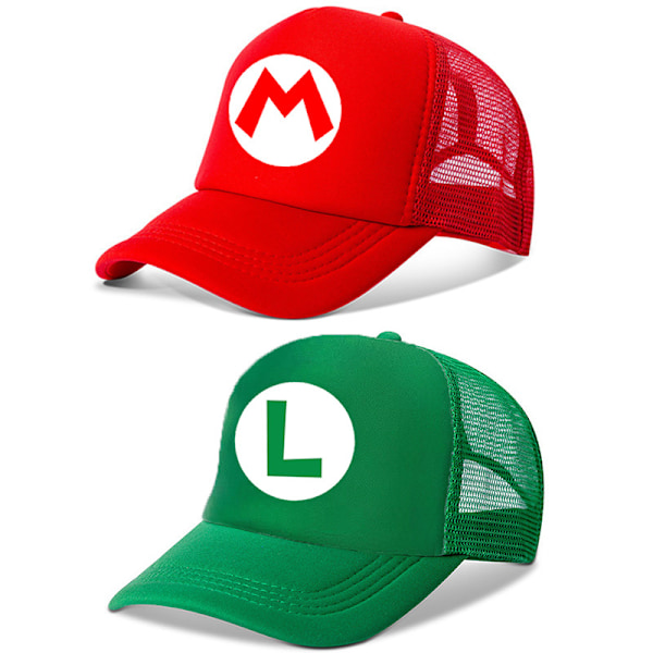 Super Mario Luigi Bros Hatte Anime Cosplay Kostume Retro Spil Tema Mesh Baseball Kasket Børn Drenge Piger Kreative Gaver Green