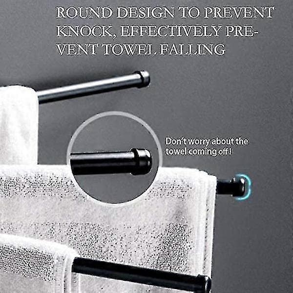 Swivel Towel Rack, 4-Arm Bathroom Swing Towel Shelf Holder Storage Organizer Space-Saving Wall