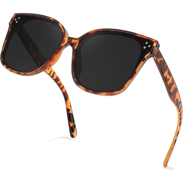 Retro fyrkantiga polariserade solglasögon damer män Oversized vintage nyanser B2600 Svart M