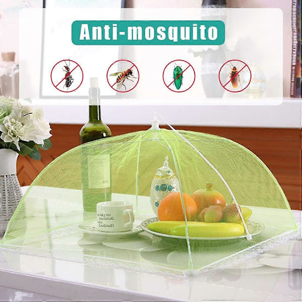 SZTXJ Myggnett Matklokke 5 stk Sammenleggbart Mesh-deksel Pop-up Matdeksel Anti-Flue Mygg Picnic