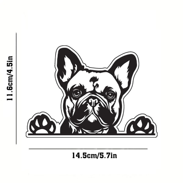 French Bulldog Dekal - Dog Paw Breed Bildekal - För bärbar dator tumbler fönster bil lastbilsvägg - svart och vit