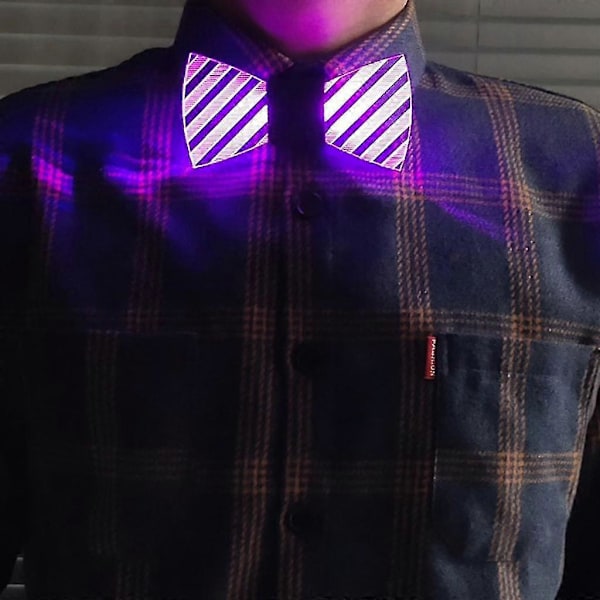 Fargerikt LED-lysende akrylsløyfe med blinkende farger, lysende Halloween-slips Diamond models