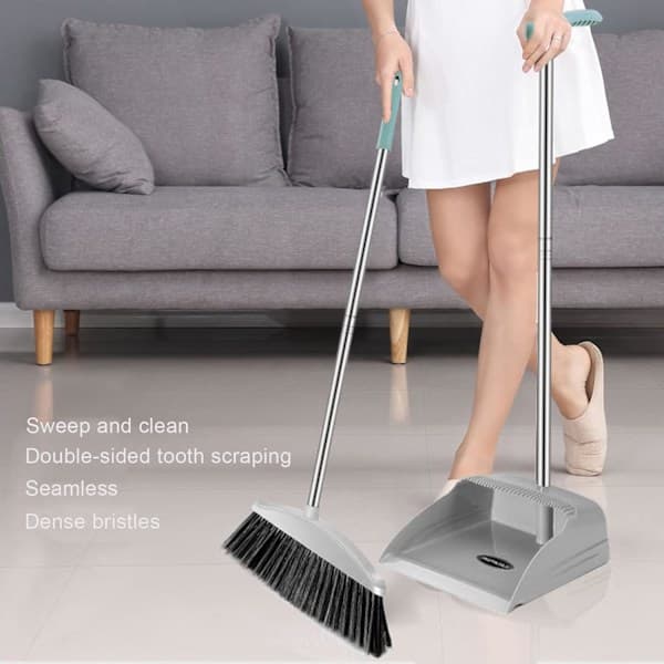 Broom and Dustpan Set, Long Handle Cleaning Tool, Household Floor Cleaning Kit
