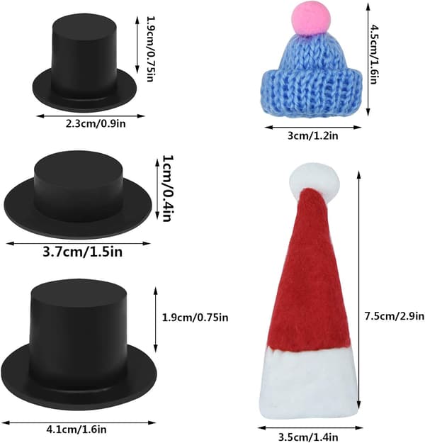 118st Mini Christmas Knitted Hat Mini Red Christmas Hat Black Plastic Christmas Hat