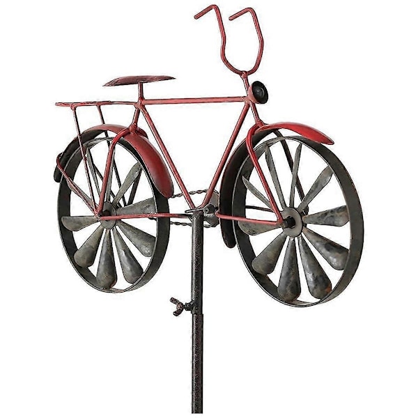 Rautainen tuuliviiri, 130 cm korkea polkupyörän tuuliviiri, pyörätelinekoriste, ulkopuutarhakoriste terassille